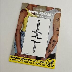 Inkbox Temporary Tattoos Sword Dagger‎ Last 1-2 Weeks Factory Sealed Halloween